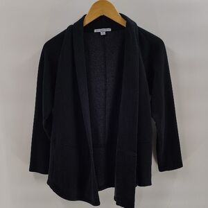 Port Authority Open Cardigan Solid Black Size Medium With Pockets